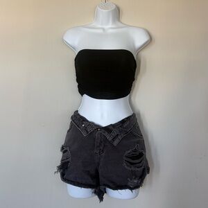 SHEIN Black Bandeau Tube Top Size M